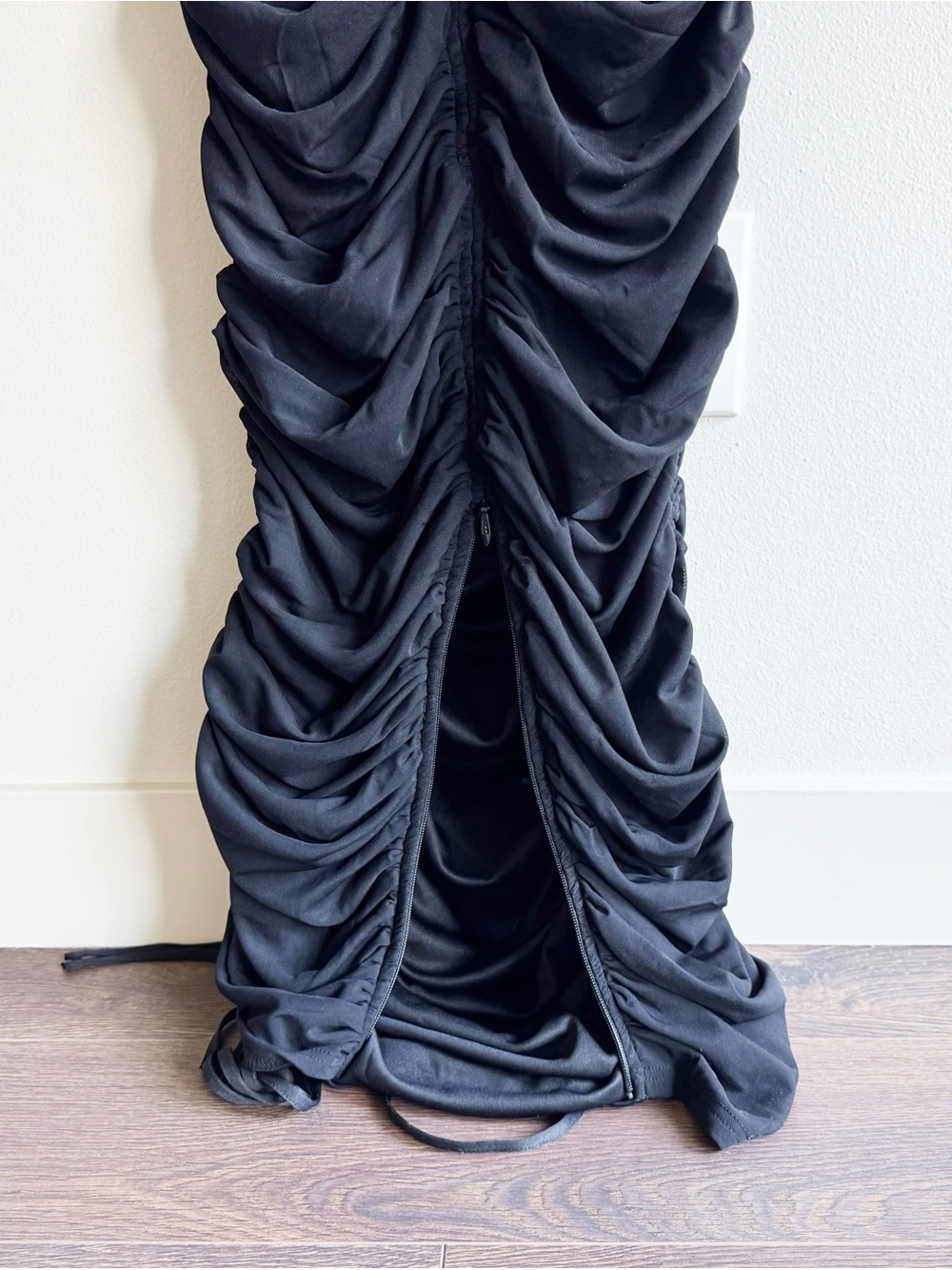 Andrea Iyama Black Ratu Ruched Mesh Dress - Picture 11 of 16
